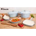 5 piezas de hierro fundido esmaltado parini cookware conjunto de opciones de color